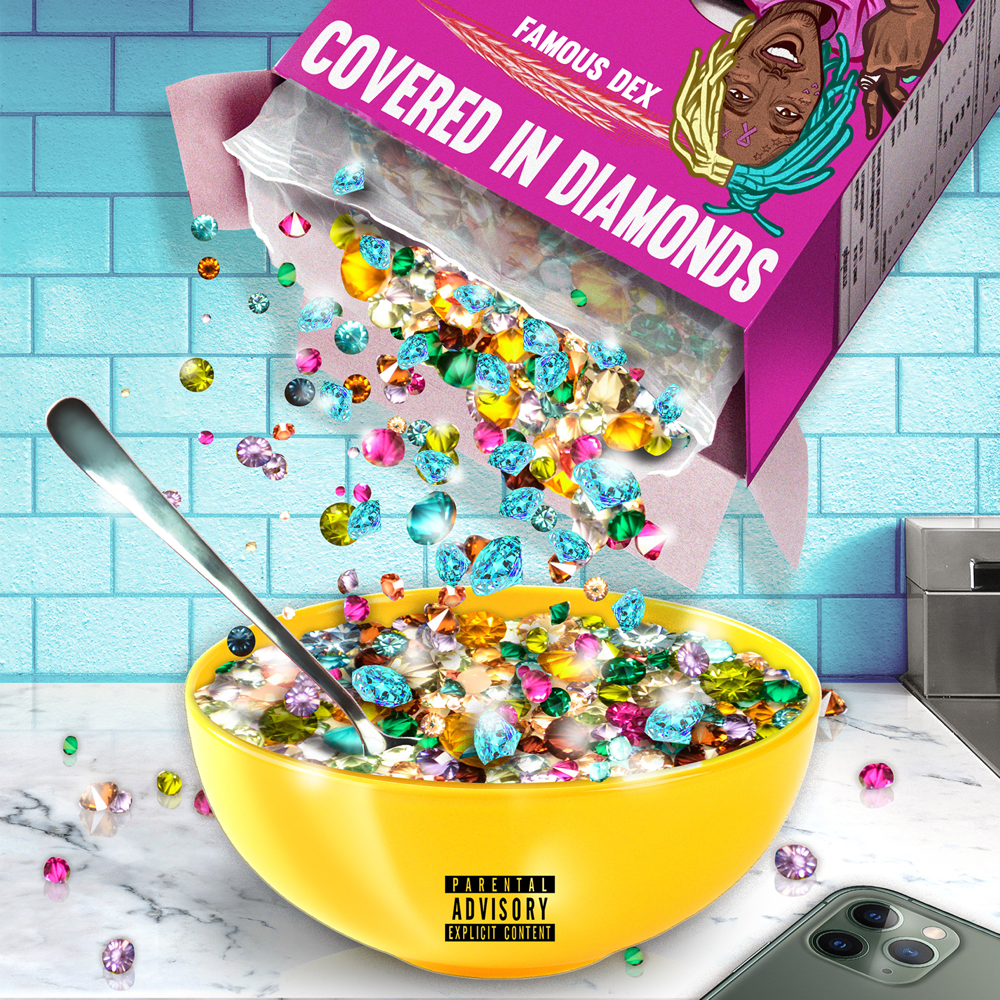 Album cover art for "Covered in Diamonds" by Famous Dex