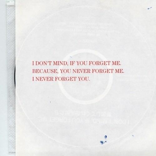 Cover image for I Don’t Mind, If You Forget Me, Because, You Never Forget Me, I Never Forget You.