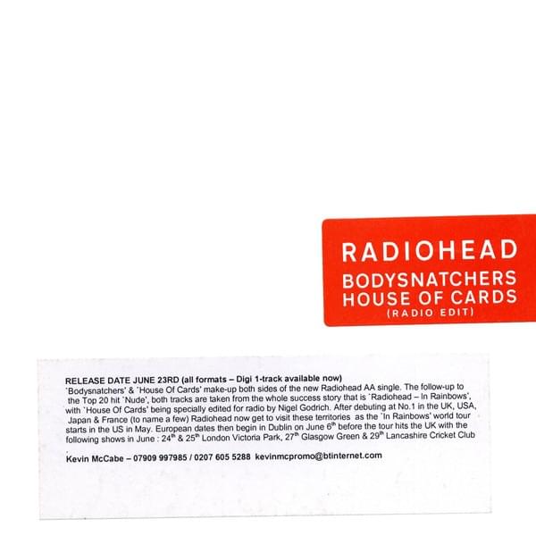 Album cover art for "Bodysnatchers" by Radiohead