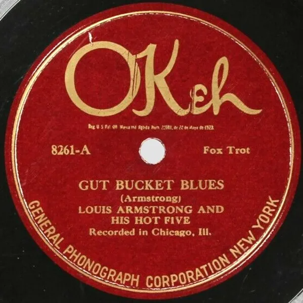 Album cover art for "Gut Bucket Blues" by Louis Armstrong