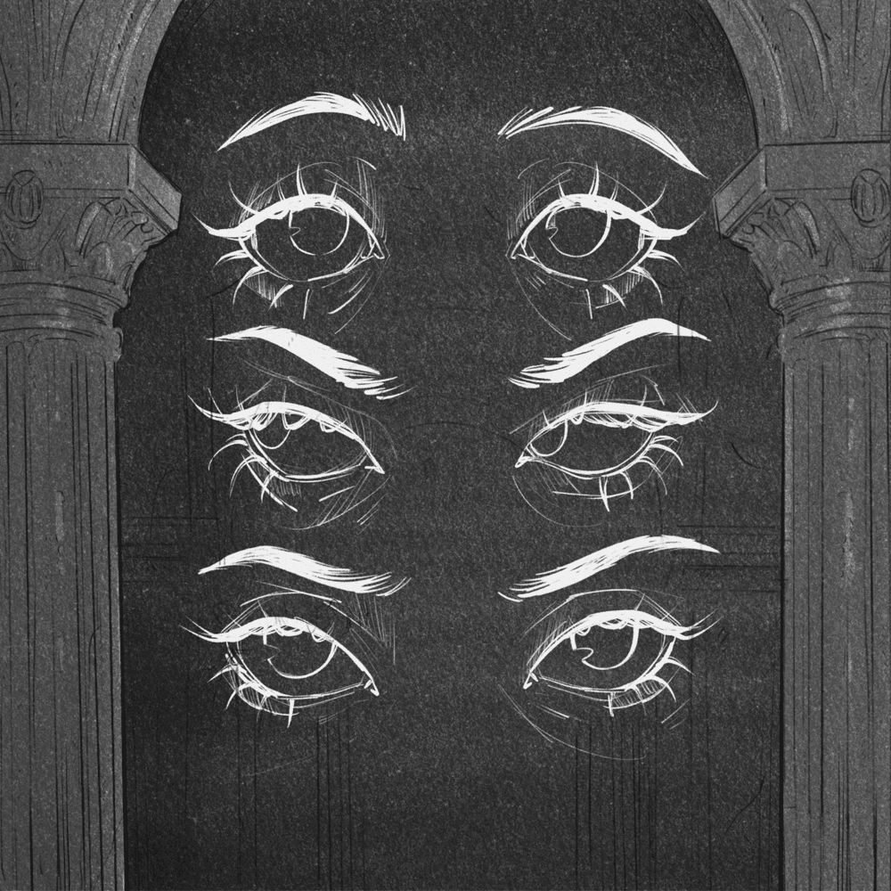 Album cover art for "её влюбленные глаза (her loving eyes)" by pyrokinesis