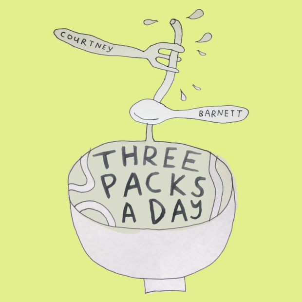 Album cover art for "Three Packs a Day" by Courtney Barnett