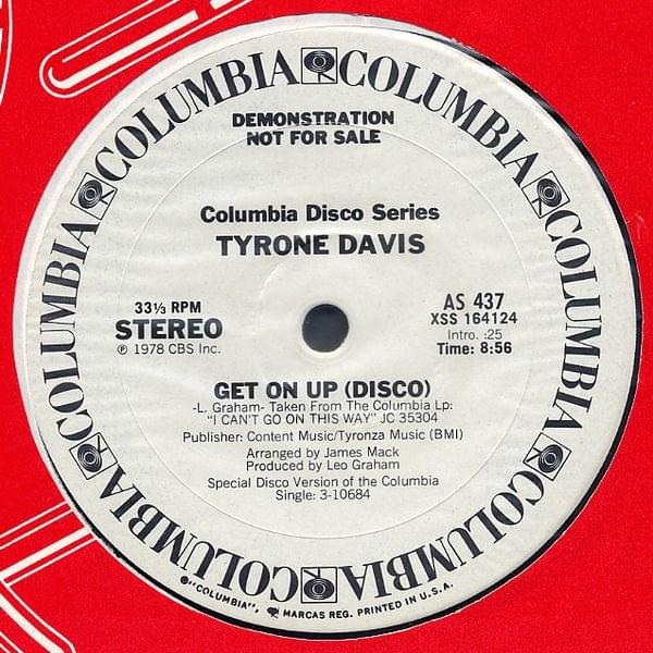 Album cover art for "Get On Up (Disco)" by Tyrone Davis