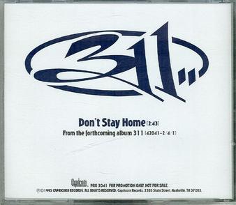 Album cover art for "Don’t Stay Home" by 311