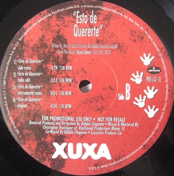 Album cover art for "Esto de Quererte (Club Remix)" by Xuxa