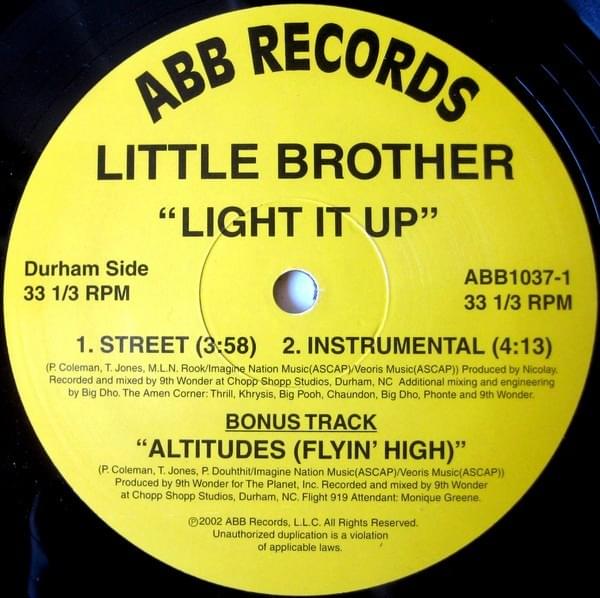 Album cover art for "Light it Up" by Little Brother