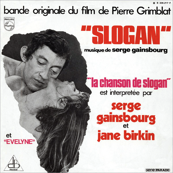 Album cover art for "La Chanson de Slogan" by Serge Gainsbourg & Jane Birkin