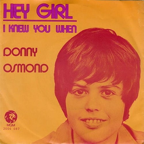 Album cover art for "Hey Girl" by Donny Osmond