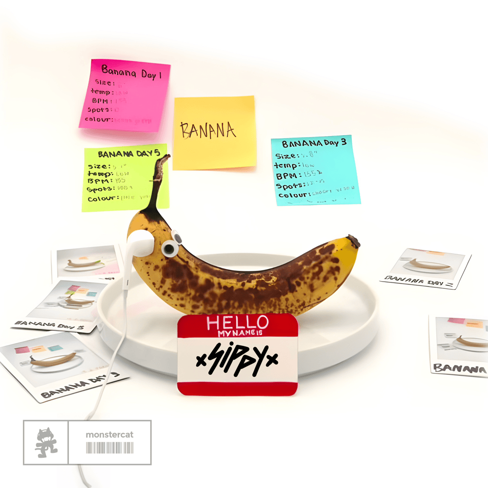 Album cover art for "The Banana Song" by SIPPY