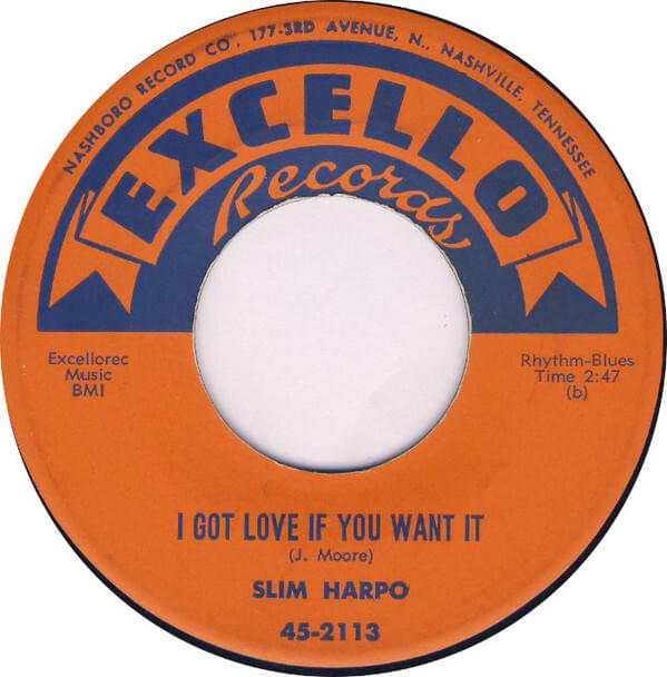 Album cover art for "I Got Love If You Want It" by Slim Harpo