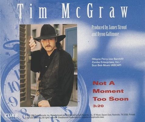 Album cover art for "Not a Moment Too Soon" by Tim McGraw