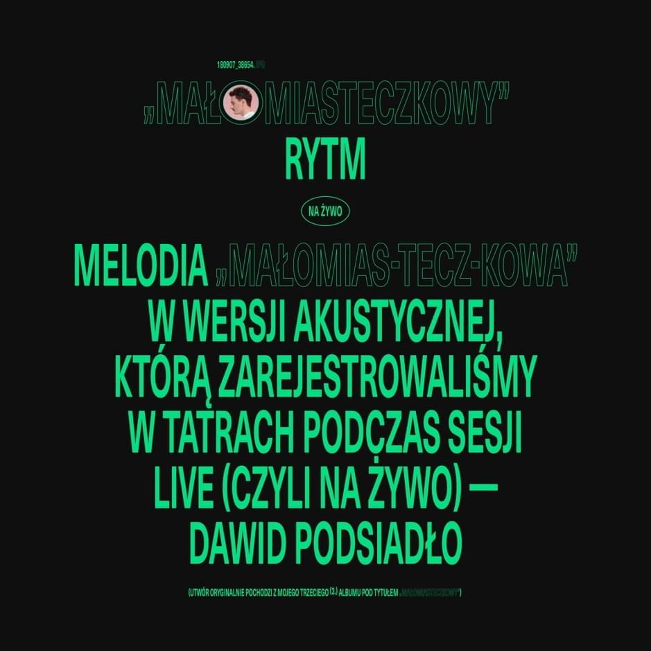 Album cover art for "Małomiasteczkowy (na żywo, akustycznie)" by Dawid Podsiadło