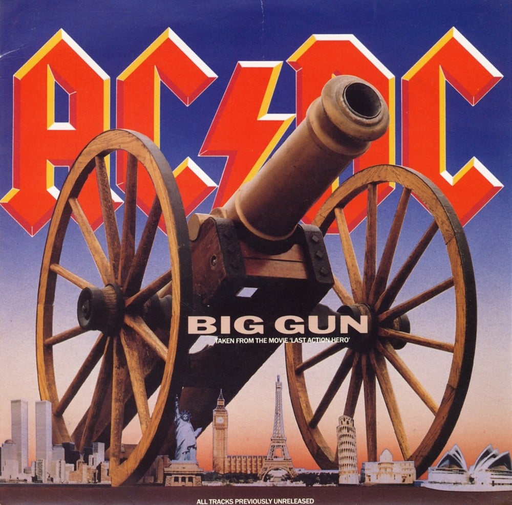 Album cover art for "Big Gun" by AC/DC