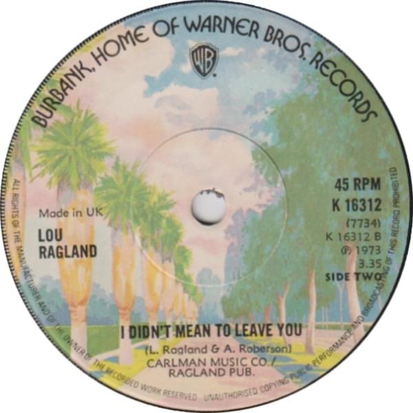 I Didn’t Mean To Leave You by Lou Ragland