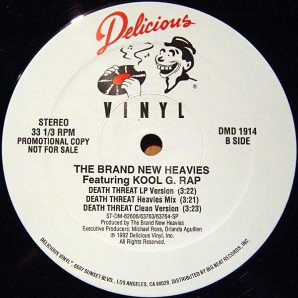 Album cover art for "Death Threat" by The Brand New Heavies & Kool G Rap
