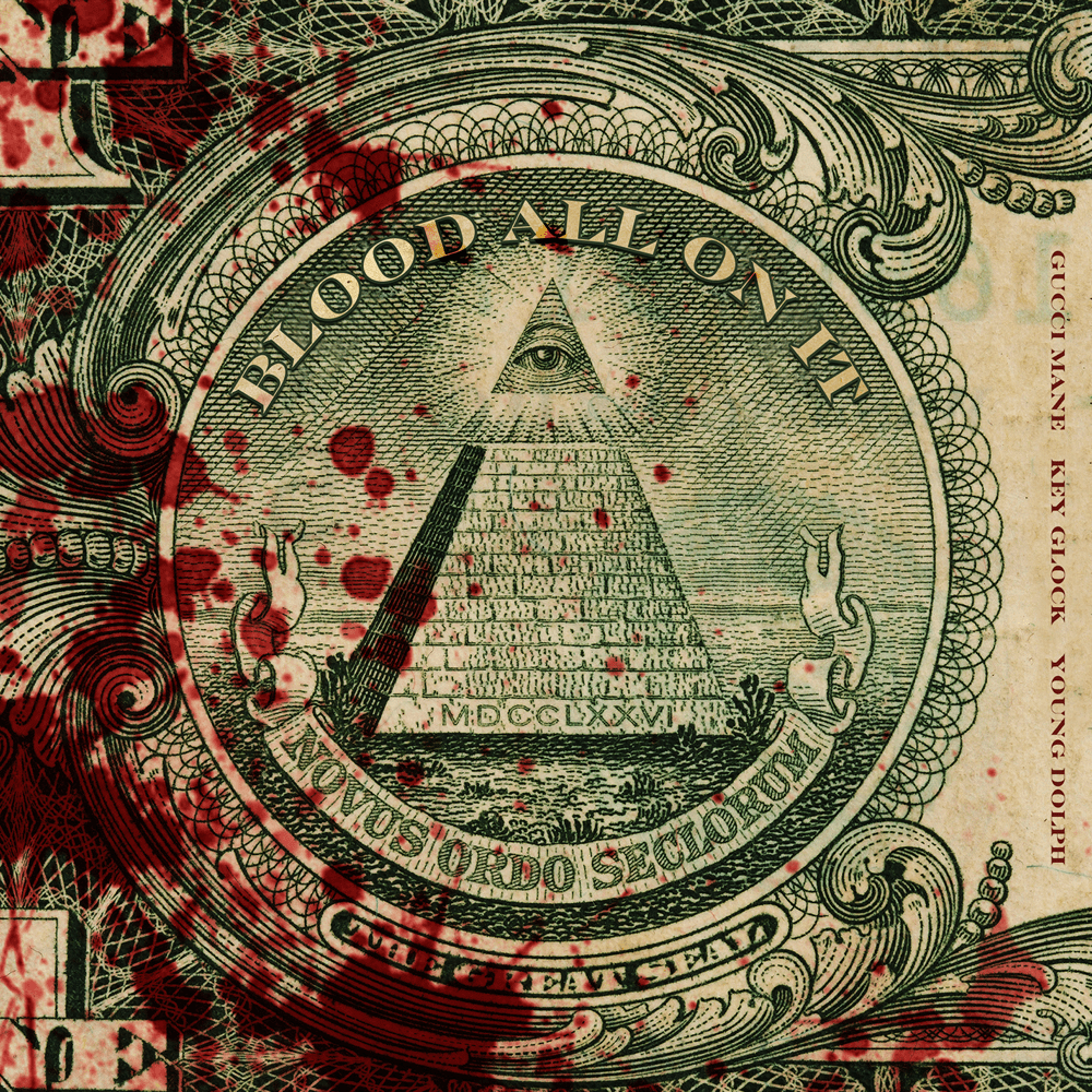 Album cover art for "Blood All On It" by Gucci Mane & Young Dolph & Key Glock