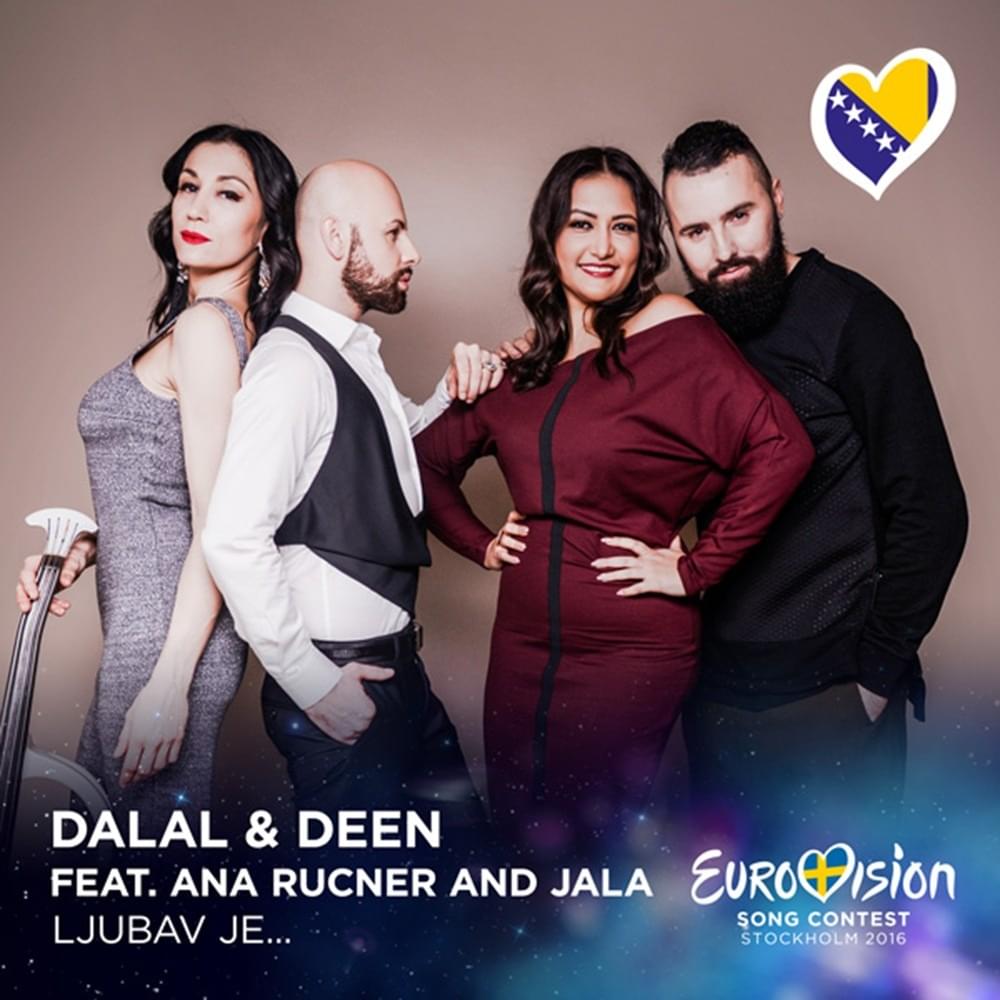 Album cover art for "Ljubav je" by Deen & Jala Brat & Ana Rucner