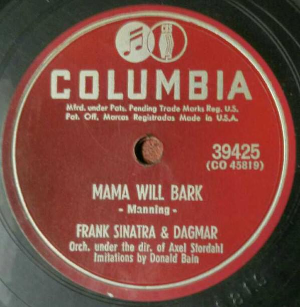Album cover art for "Mama Will Bark" by Frank Sinatra & Dagmar
