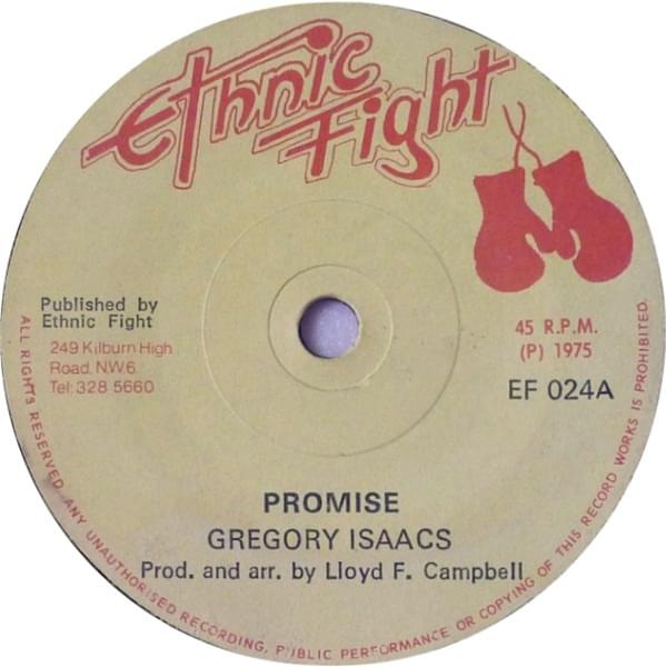 Album cover art for "Promise" by Gregory Isaacs