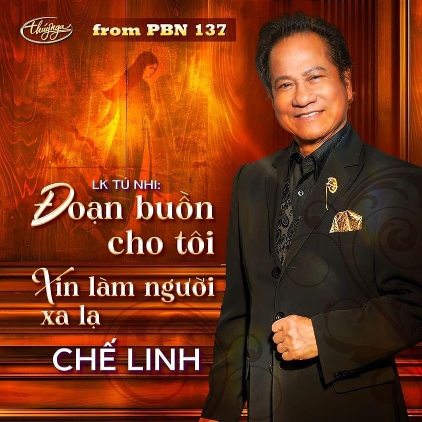 Album cover art for "o�n Bu�n Cho T�i / Xin L�m Ng��i Xa L�" by Chế Linh (VNM)