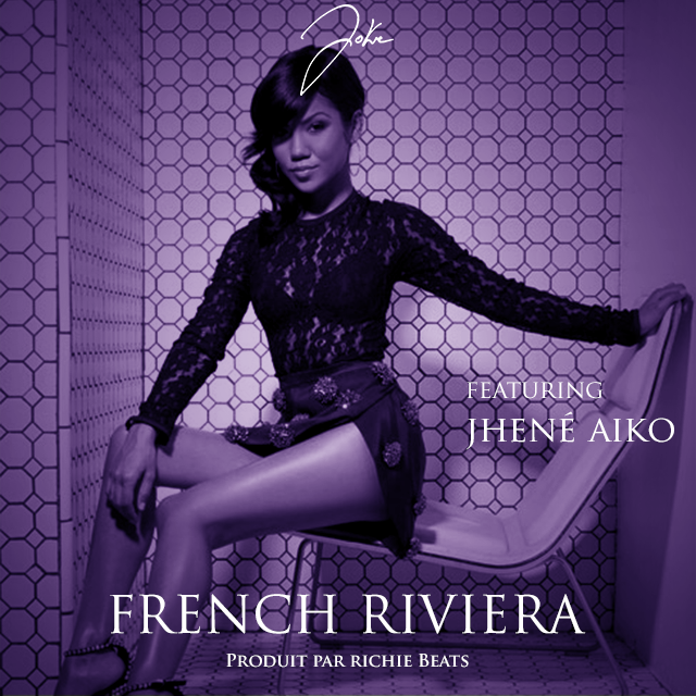 Album cover art for "French Riviera" by Ateyaba & Jhené Aiko