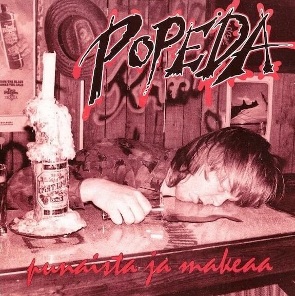 Album cover art for "Punaista ja makeaa" by Popeda