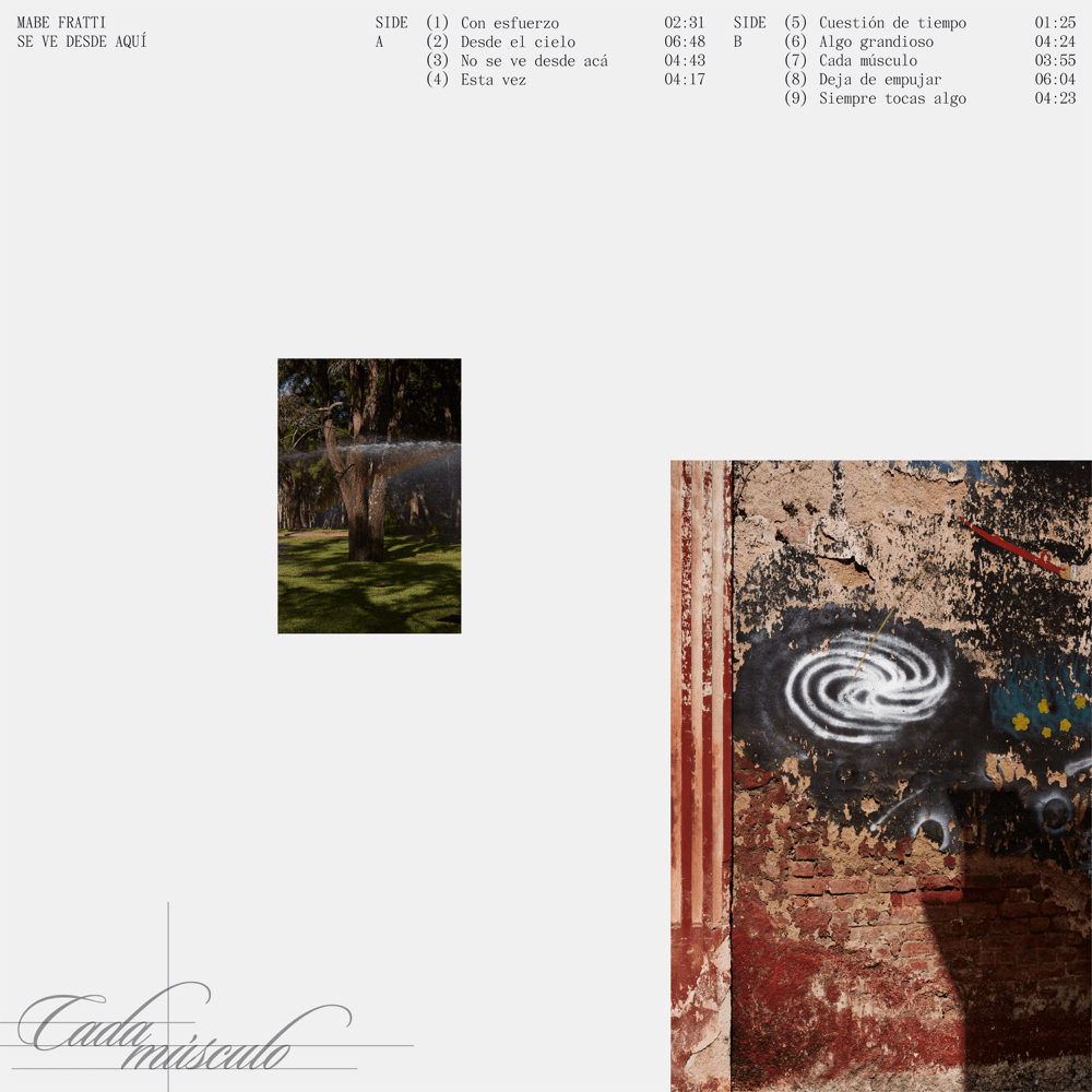 Album cover art for "Cada Músculo" by Mabe Fratti