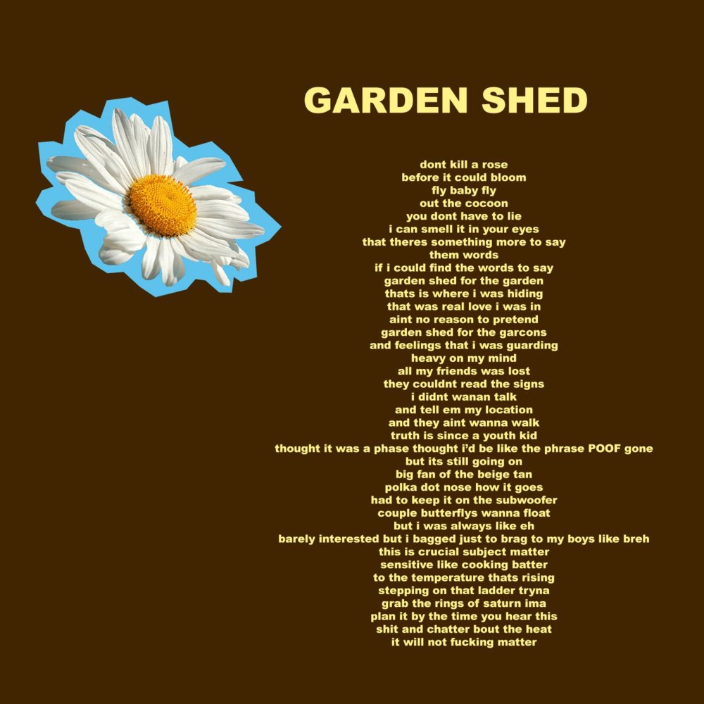 Album cover art for "Garden Shed" by Tyler, The Creator & Estelle