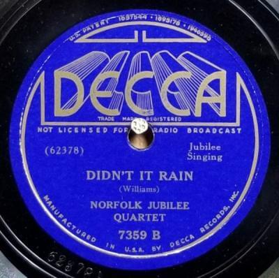 Didn’t It Rain by Norfolk Jazz & Jubilee Quartette