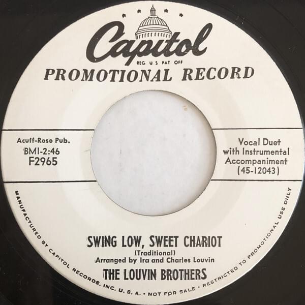 Album cover art for "Swing Low, Sweet Chariot" by The Louvin Brothers