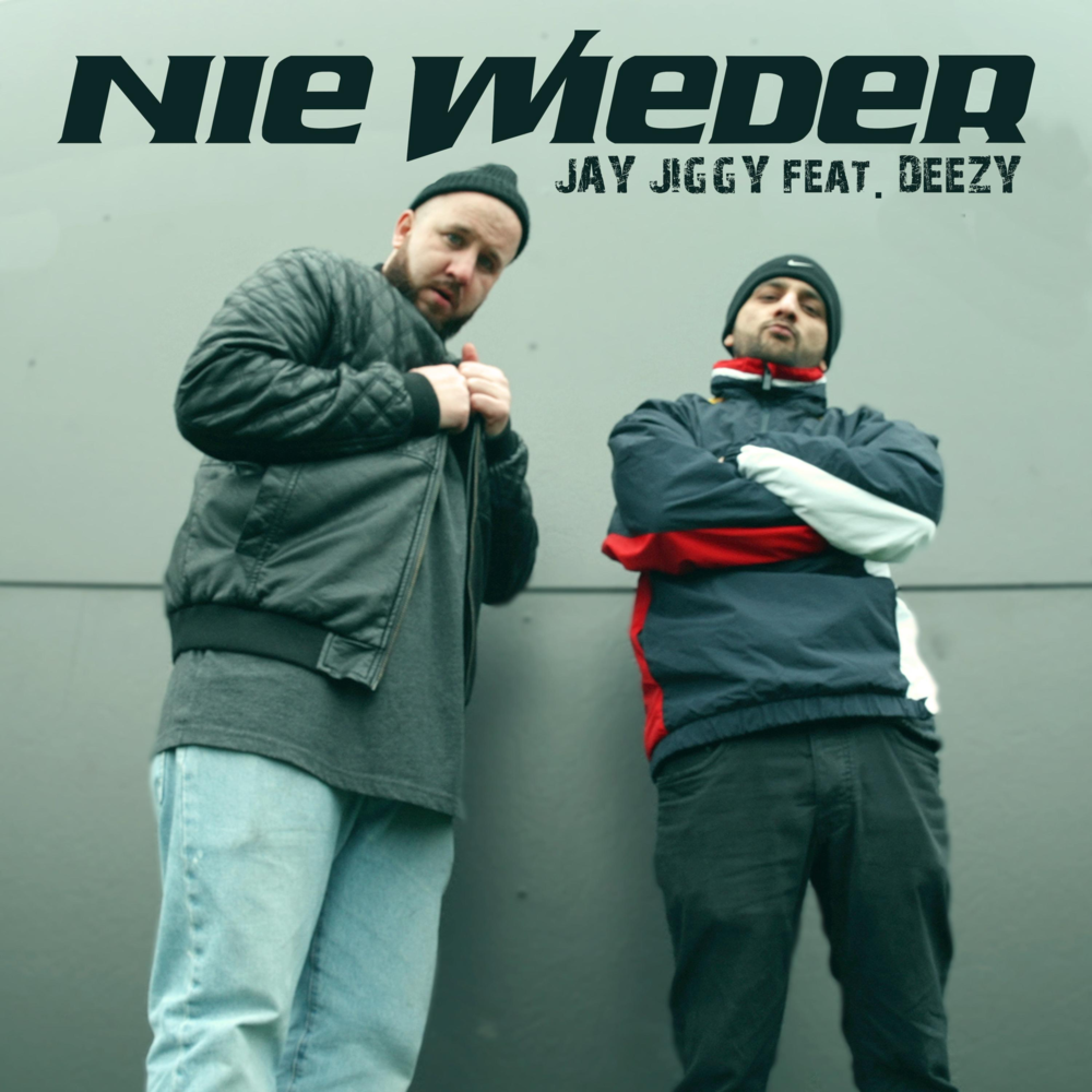 Album cover art for "NIE WIEDER" by Jay Jiggy & Deezy