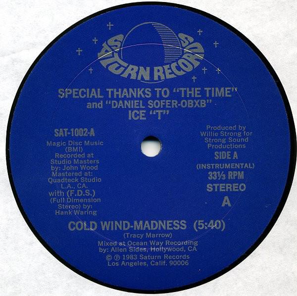 Album cover art for "The Coldest Rap" by Ice-T