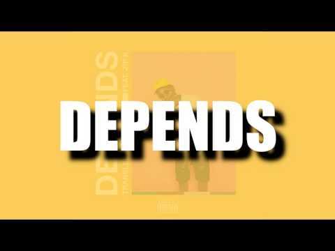 Album cover art for "Depends" by Hustle Gang & Translee & Zip K.