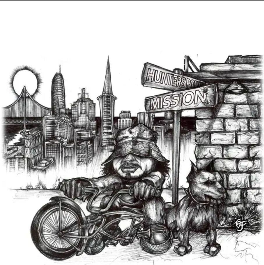 Album cover art for "SLEEPIN WITH THE FISHES" by Ramirez