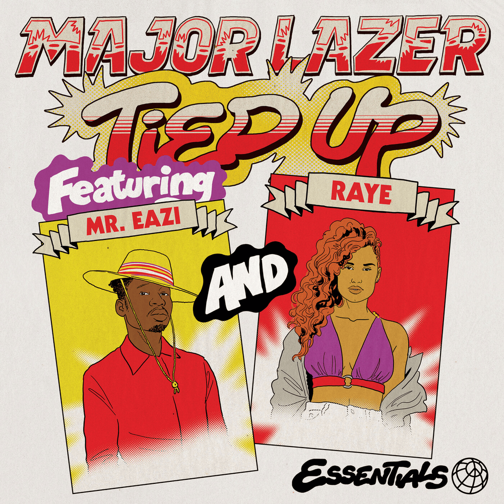 Album cover art for "Tied Up" by Major Lazer & RAYE & Jake Gosling & Mr Eazi
