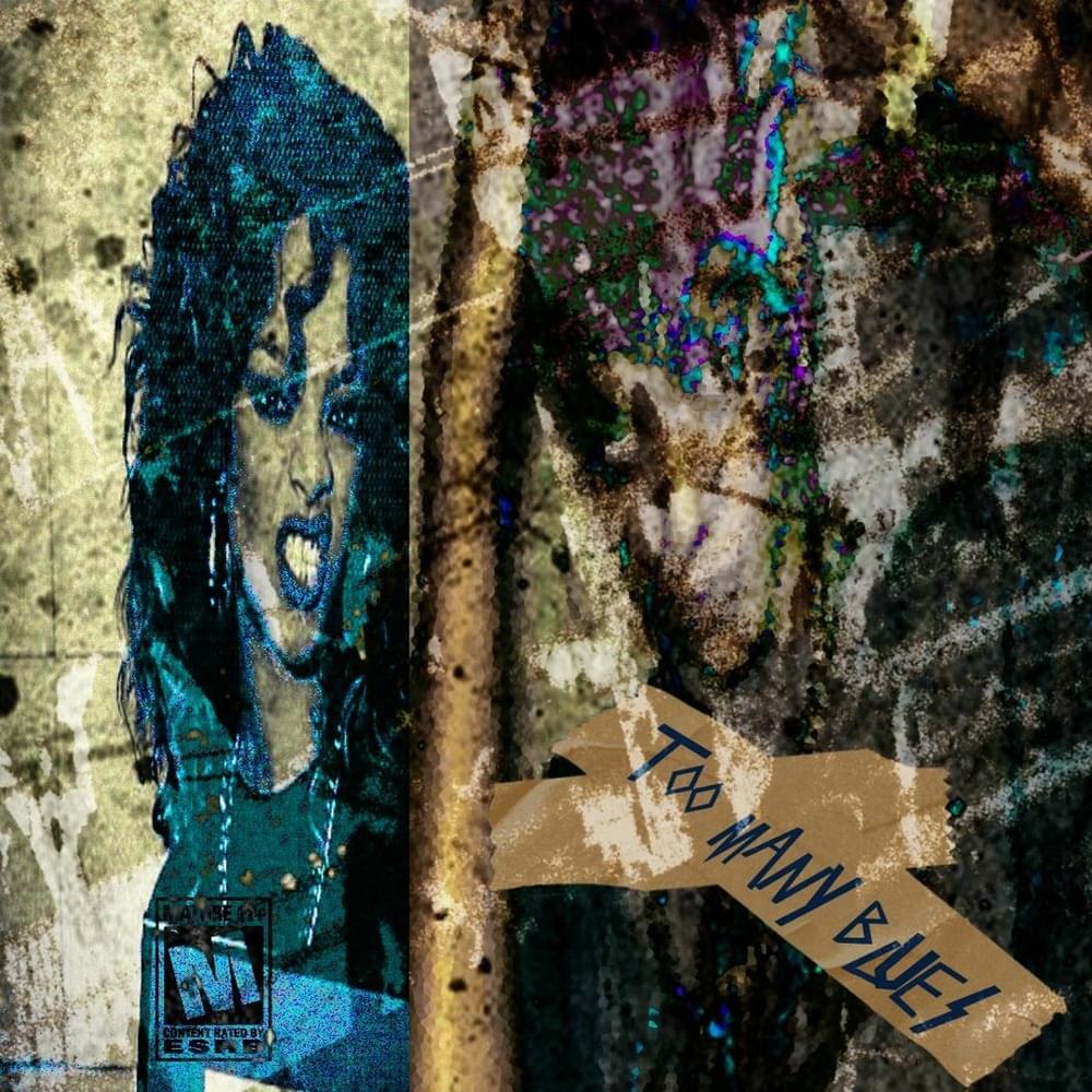Album cover art for "Too Many Blues" by slayr