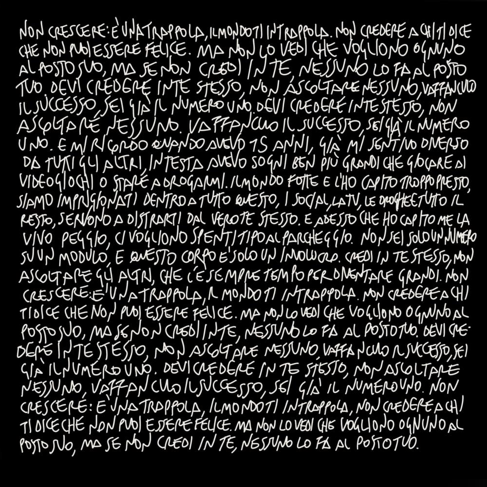 Album cover art for "NON CRESCERE (È UNA TRAPPOLA)" by Jesto