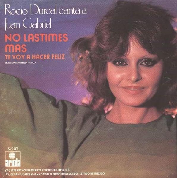 Album cover art for "No Lastimes Más" by Rocío Dúrcal