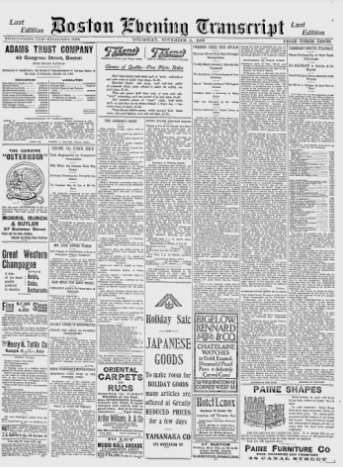 Album cover art for "The ‘Boston Evening Transcript’" by T.S. Eliot