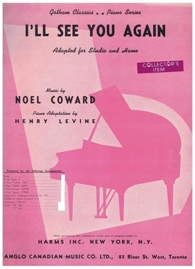 I’ll See You Again by Noël Coward