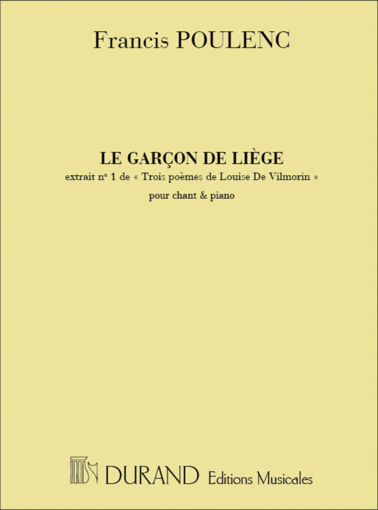 Album cover art for "Le Garçon de Liège" by Francis Poulenc