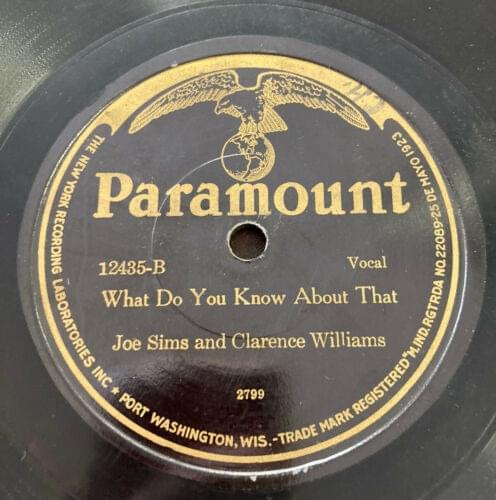 What Do You Know About That by Joe Sims and Clarence Williams