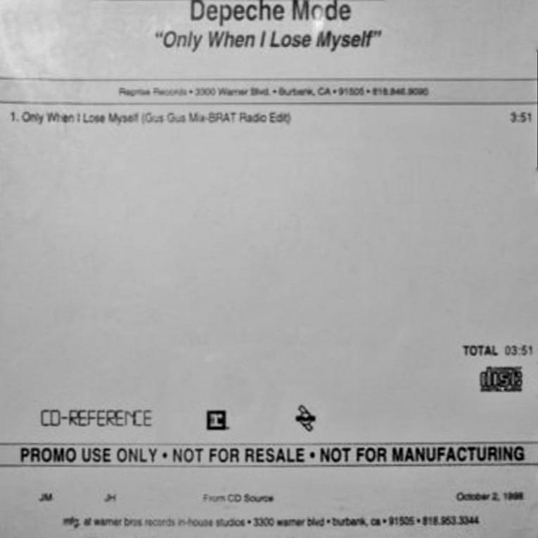 Album cover art for "Only When I Lose Myself [Gus Gus Mix (BRAT Radio Edit)]" by Depeche Mode