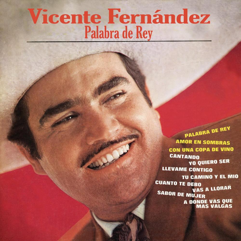 Album cover art for "Con Una Copa De Vino" by Vicente Fernández