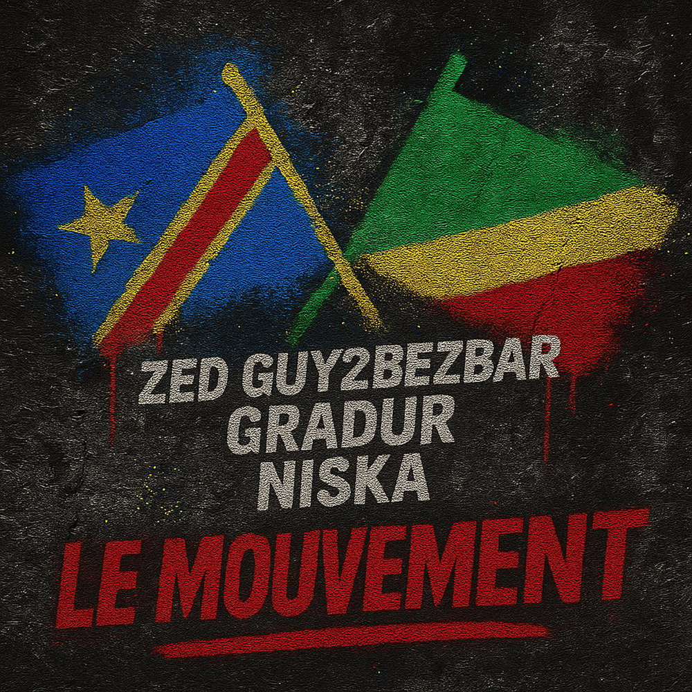 Album cover art for "Le Mouvement" by Gradur & Zed & Guy2Bezbar & Niska