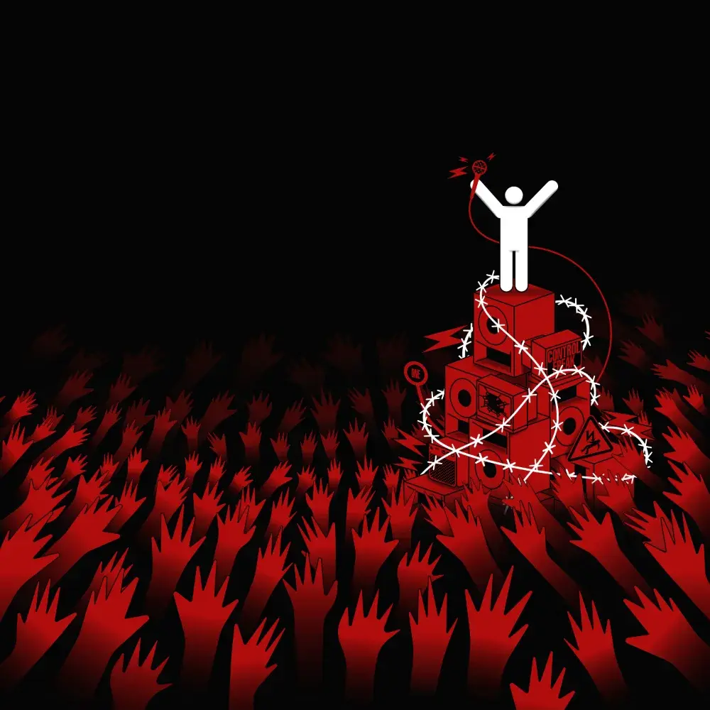 Album cover art for "THROW YA HANDZ UP" by Control Freak