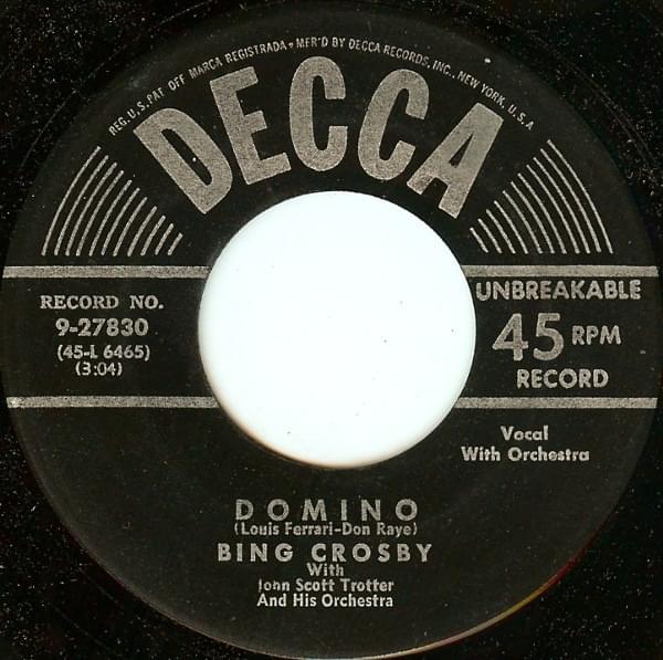 Album cover art for "Domino" by Bing Crosby