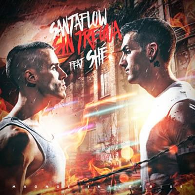 Album cover art for "Sin Tregua" by Santaflow & Shé