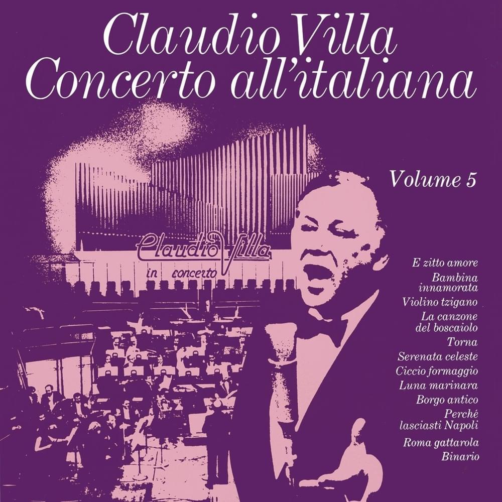 Album cover art for "Ciccio Formaggio" by Claudio Villa