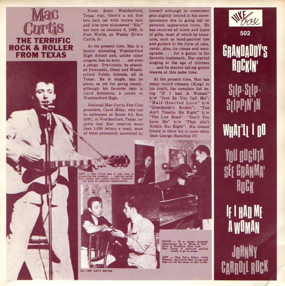 Album cover art for "Grandaddy’s Rockin’" by Mac Curtis